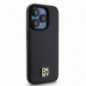 Apple iPhone 15 Pro Hülle DKNY Pu Repeat Pattern Stack Logo MagSAFE  Schwarz