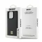 Apple iPhone 15 Pro Hülle DKNY Pu Repeat Pattern Stack Logo MagSAFE  Schwarz