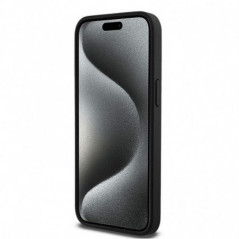Apple iPhone 15 Pro Max Hülle DKNY Pu Repeat Pattern Stack Logo MagSAFE  Schwarz