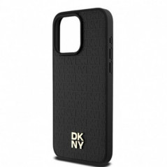 Apple iPhone 15 Pro Max Hülle DKNY Pu Repeat Pattern Stack Logo MagSAFE  Schwarz