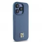 Apple iPhone 15 Pro Hülle DKNY Pu Repeat Pattern Stack Logo MagSAFE  Blau