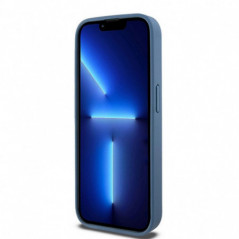 Apple iPhone 15 Pro Hülle DKNY Pu Repeat Pattern Stack Logo MagSAFE  Blau