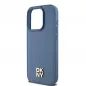 Apple iPhone 15 Pro Hülle DKNY Pu Repeat Pattern Stack Logo MagSAFE  Blau