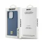 Apple iPhone 15 Pro Hülle DKNY Pu Repeat Pattern Stack Logo MagSAFE  Blau