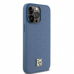 Apple iPhone 15 Pro Max Hülle DKNY Pu Repeat Pattern Stack Logo MagSAFE  Blau