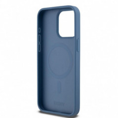 Apple iPhone 15 Pro Max Hülle DKNY Pu Repeat Pattern Stack Logo MagSAFE  Blau