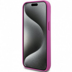 Apple iPhone 15 Hülle DKNY Pu Repeat Pattern Stack Logo MagSAFE  Rosa