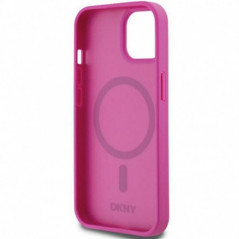 Apple iPhone 15 Hülle DKNY Pu Repeat Pattern Stack Logo MagSAFE  Rosa