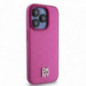 Apple iPhone 15 Pro Hülle DKNY Pu Repeat Pattern Stack Logo MagSAFE  Rosa