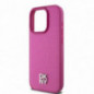 Apple iPhone 15 Pro Hülle DKNY Pu Repeat Pattern Stack Logo MagSAFE  Rosa
