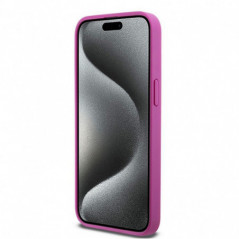 Apple iPhone 15 Pro Max Hülle DKNY Pu Repeat Pattern Stack Logo MagSAFE  Rosa