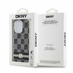 Apple iPhone 13 Pro Max Hülle DKNY Checkered Pattern Printed Stripes MagSAFE  Schwarz