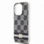 Apple iPhone 14 Pro Hülle DKNY Checkered Pattern Printed Stripes MagSAFE  Schwarz