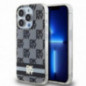Apple iPhone 15 Pro Hülle DKNY Checkered Pattern Printed Stripes MagSAFE  Schwarz
