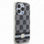 Apple iPhone 15 Pro Hülle DKNY Checkered Pattern Printed Stripes MagSAFE  Schwarz
