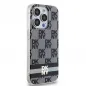 Apple iPhone 15 Pro Hülle DKNY Checkered Pattern Printed Stripes MagSAFE  Schwarz