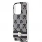 Apple iPhone 15 Pro Hülle DKNY Checkered Pattern Printed Stripes MagSAFE  Schwarz