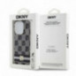 Apple iPhone 15 Pro Hülle DKNY Checkered Pattern Printed Stripes MagSAFE  Schwarz