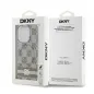 Apple iPhone 13 Pro Max Hülle DKNY Checkered Pattern Printed Stripes MagSAFE  Beige