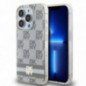 Apple iPhone 14 Pro Hülle DKNY Checkered Pattern Printed Stripes MagSAFE  Beige