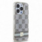 Apple iPhone 15 Pro Hülle DKNY Checkered Pattern Printed Stripes MagSAFE  Beige
