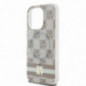 Apple iPhone 15 Pro Hülle DKNY Checkered Pattern Printed Stripes MagSAFE  Beige