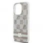 Apple iPhone 15 Pro Max Hülle DKNY Checkered Pattern Printed Stripes MagSAFE  Beige