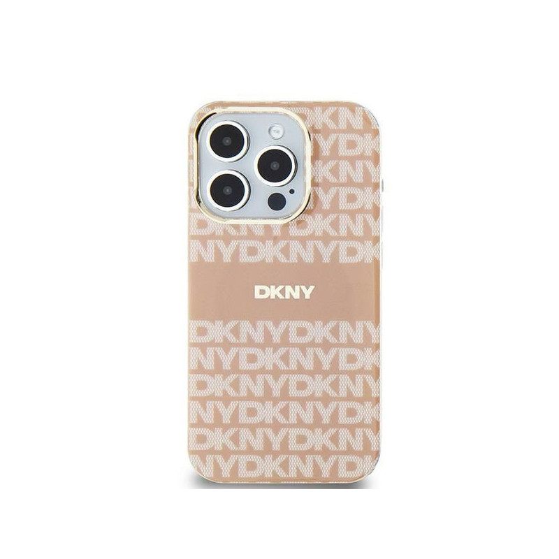 Apple iPhone 11 Hülle DKNY Repeat Texture Pattern Stripe MagSAFE  Rosa
