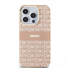 Apple iPhone 14 Pro Max Hülle DKNY Repeat Texture Pattern Stripe MagSAFE  Rosa