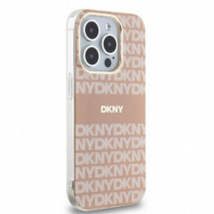Apple iPhone 14 Pro Max Hülle DKNY Repeat Texture Pattern Stripe MagSAFE  Rosa