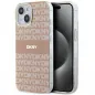 Apple iPhone 15 Plus Hülle DKNY Repeat Texture Pattern Stripe MagSAFE  Rosa