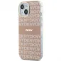Apple iPhone 15 Plus Hülle DKNY Repeat Texture Pattern Stripe MagSAFE  Rosa