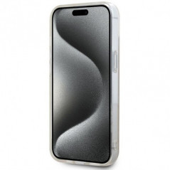 Apple iPhone 15 Plus Hülle DKNY Repeat Texture Pattern Stripe MagSAFE  Rosa