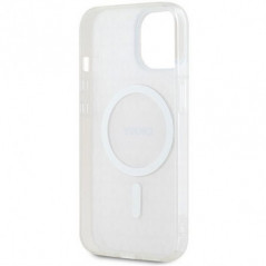 Apple iPhone 15 Plus Hülle DKNY Repeat Texture Pattern Stripe MagSAFE  Rosa