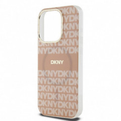 Apple iPhone 15 Pro Max Hülle DKNY Repeat Texture Pattern Stripe MagSAFE  Rosa