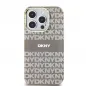 Apple iPhone 15 Pro Hülle DKNY Repeat Texture Pattern Stripe MagSAFE  Beige