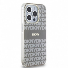 Apple iPhone 15 Pro Max Hülle DKNY Repeat Texture Pattern Stripe MagSAFE  Beige