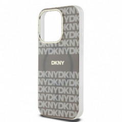 Apple iPhone 15 Pro Max Hülle DKNY Repeat Texture Pattern Stripe MagSAFE  Beige