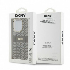 Apple iPhone 15 Pro Max Hülle DKNY Repeat Texture Pattern Stripe MagSAFE  Beige