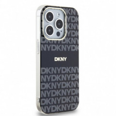 Apple iPhone 13 Pro Max Hülle DKNY Repeat Texture Pattern Stripe MagSAFE  Schwarz