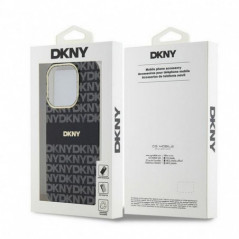 Apple iPhone 13 Pro Max Hülle DKNY Repeat Texture Pattern Stripe MagSAFE  Schwarz