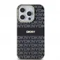 Apple iPhone 14 Pro Hülle DKNY Repeat Texture Pattern Stripe MagSAFE  Schwarz