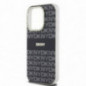 Apple iPhone 14 Pro Hülle DKNY Repeat Texture Pattern Stripe MagSAFE  Schwarz