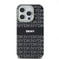 Apple iPhone 15 Plus Hülle DKNY Repeat Texture Pattern Stripe MagSAFE  Schwarz
