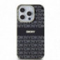 Apple iPhone 15 Pro Hülle DKNY Repeat Texture Pattern Stripe MagSAFE  Schwarz