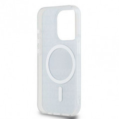 Apple iPhone 15 Pro Hülle DKNY Repeat Texture Pattern Stripe MagSAFE  Schwarz