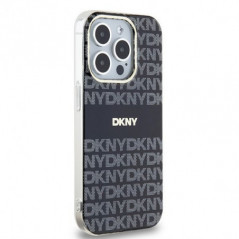 Apple iPhone 15 Pro Max Hülle DKNY Repeat Texture Pattern Stripe MagSAFE  Schwarz