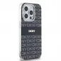 Apple iPhone 15 Pro Max Hülle DKNY Repeat Texture Pattern Stripe MagSAFE  Schwarz