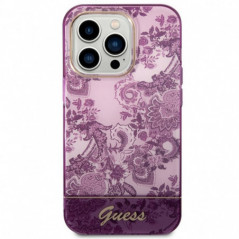 Apple iPhone 14 Pro Hülle Guess IML Electro Cam TDJ Fuchsie