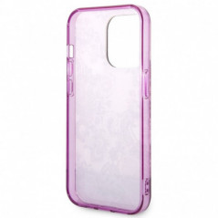 Apple iPhone 14 Pro Hülle Guess IML Electro Cam TDJ Fuchsie